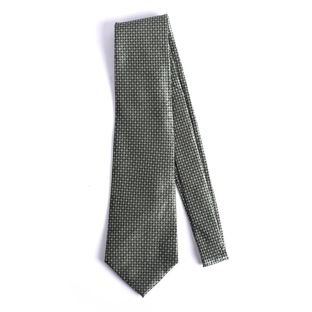 Tie Polyester - Green Cross - Green Cross Hand-Printed Jacquard Polyester Tie by Swanson Christian Products