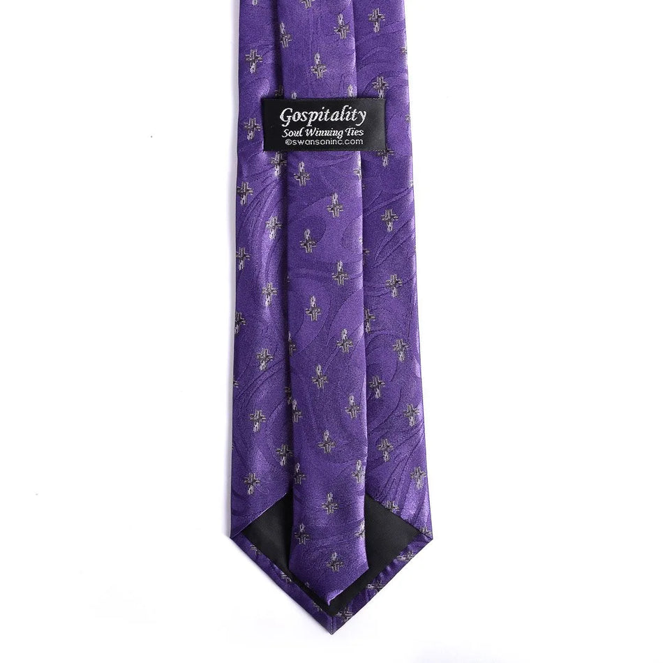 Tie Polyester - Purple Cross by Swanson Christian Products, product view 2