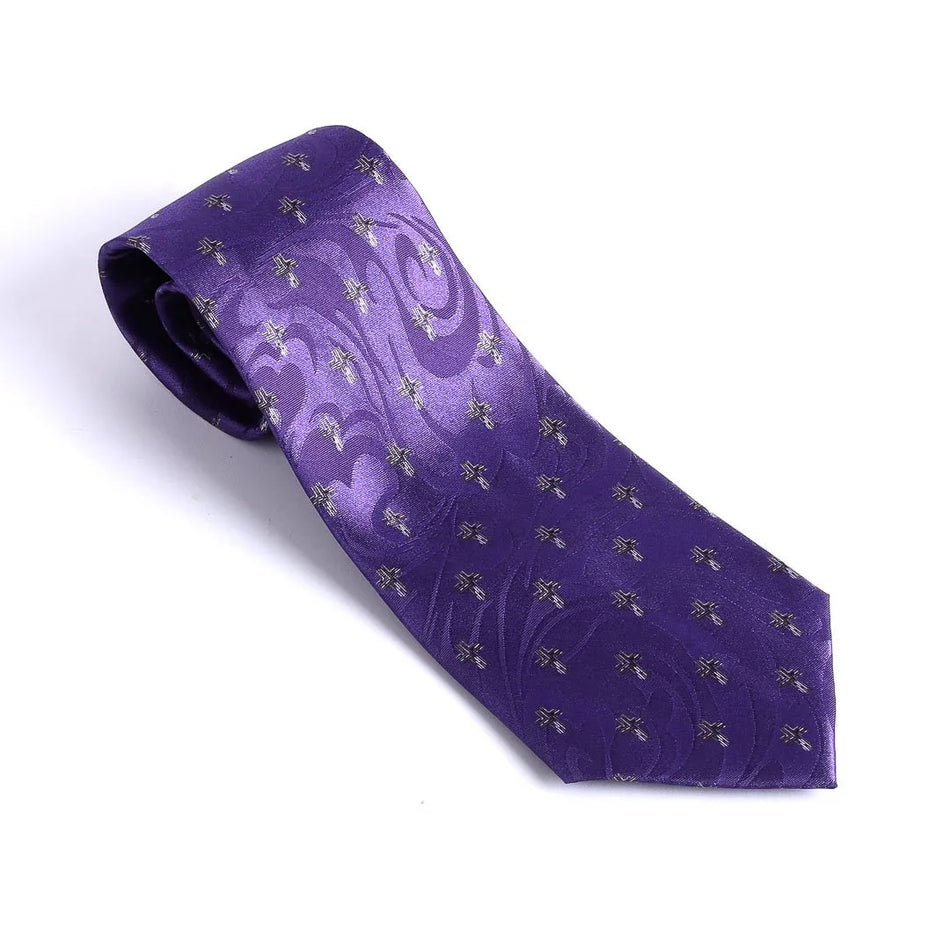 Tie Polyester – Purple Cross