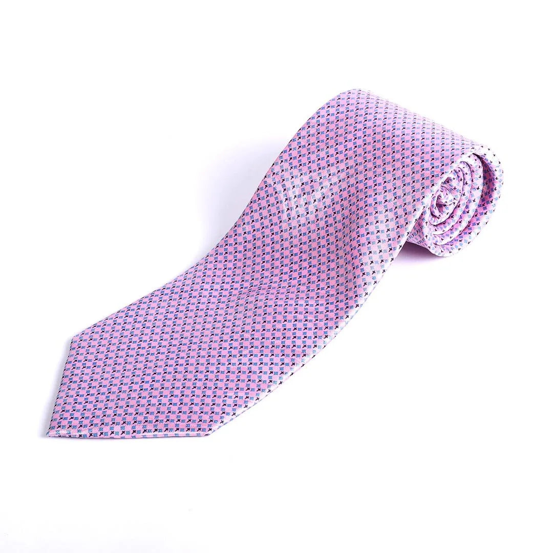 TIE POLYESTER DIAMOND CROSS PINK