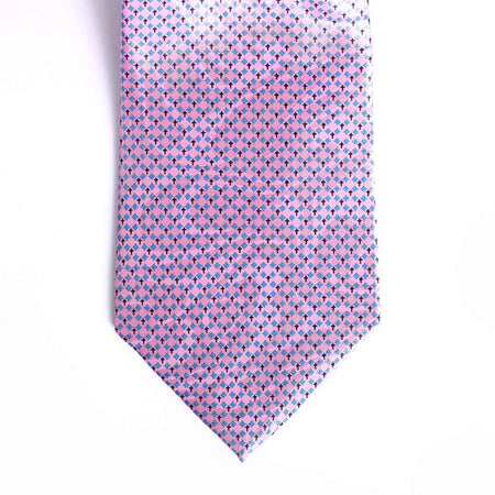 TIE POLYESTER DIAMOND CROSS PINK