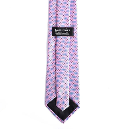 TIE POLYESTER DIAMOND CROSS PINK