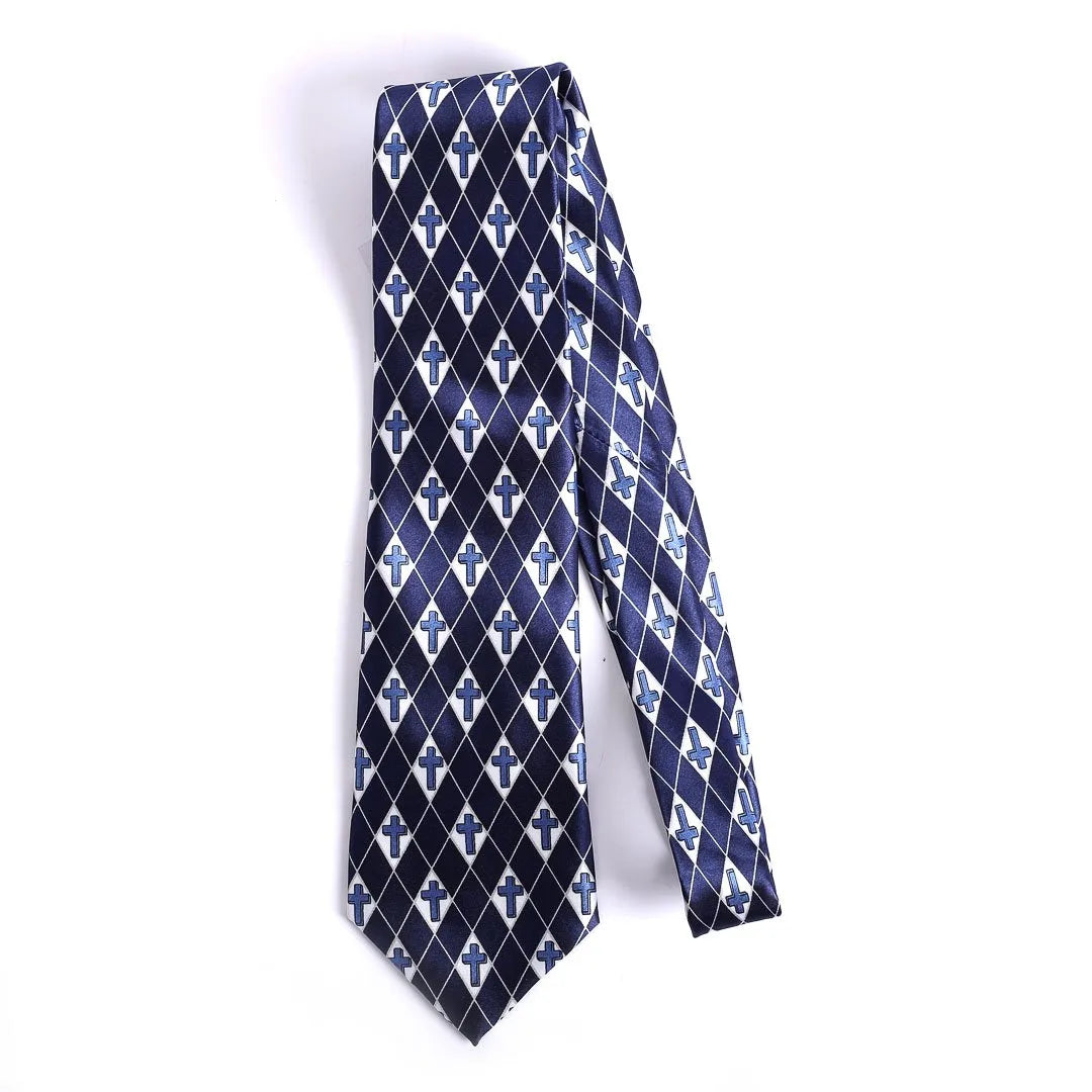 Necktie - Diamond Cross - Navy - Faith-Inspired Tie by Swanson Christian Products