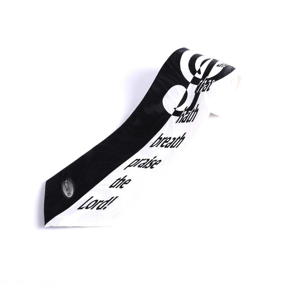 Tie Polyester - Let All That Hath Breath Praise Him - Grey by Swanson Christian Products, product view 7