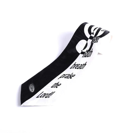 Tie Polyester - Let All That Hath Breath Praise Him - Grey by Swanson Christian Products, product view 7