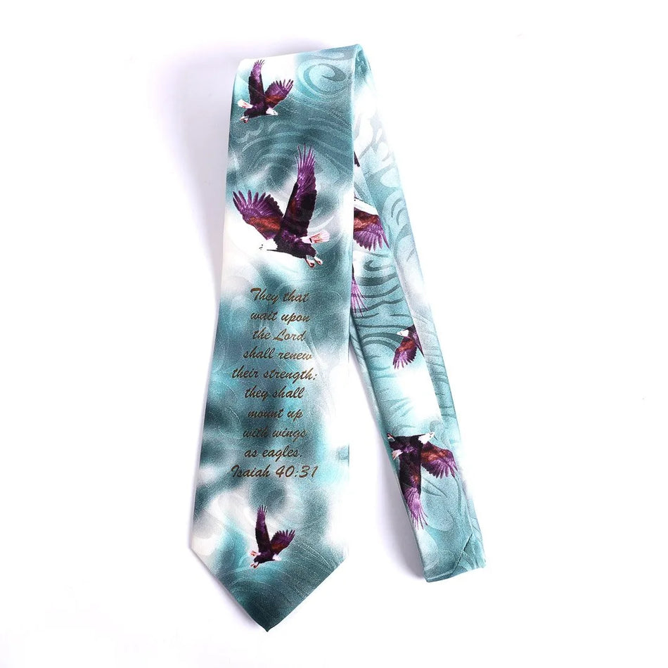 Tie Polyester - Isaiah 40:31 Eagles - Turquoise
