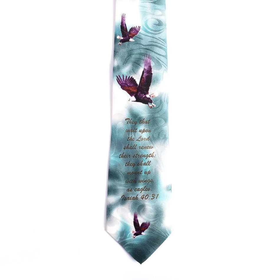Tie Polyester – Isaiah 40:31 Eagles – Turquoise