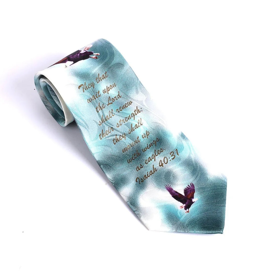 Tie Polyester – Isaiah 40:31 Eagles – Turquoise