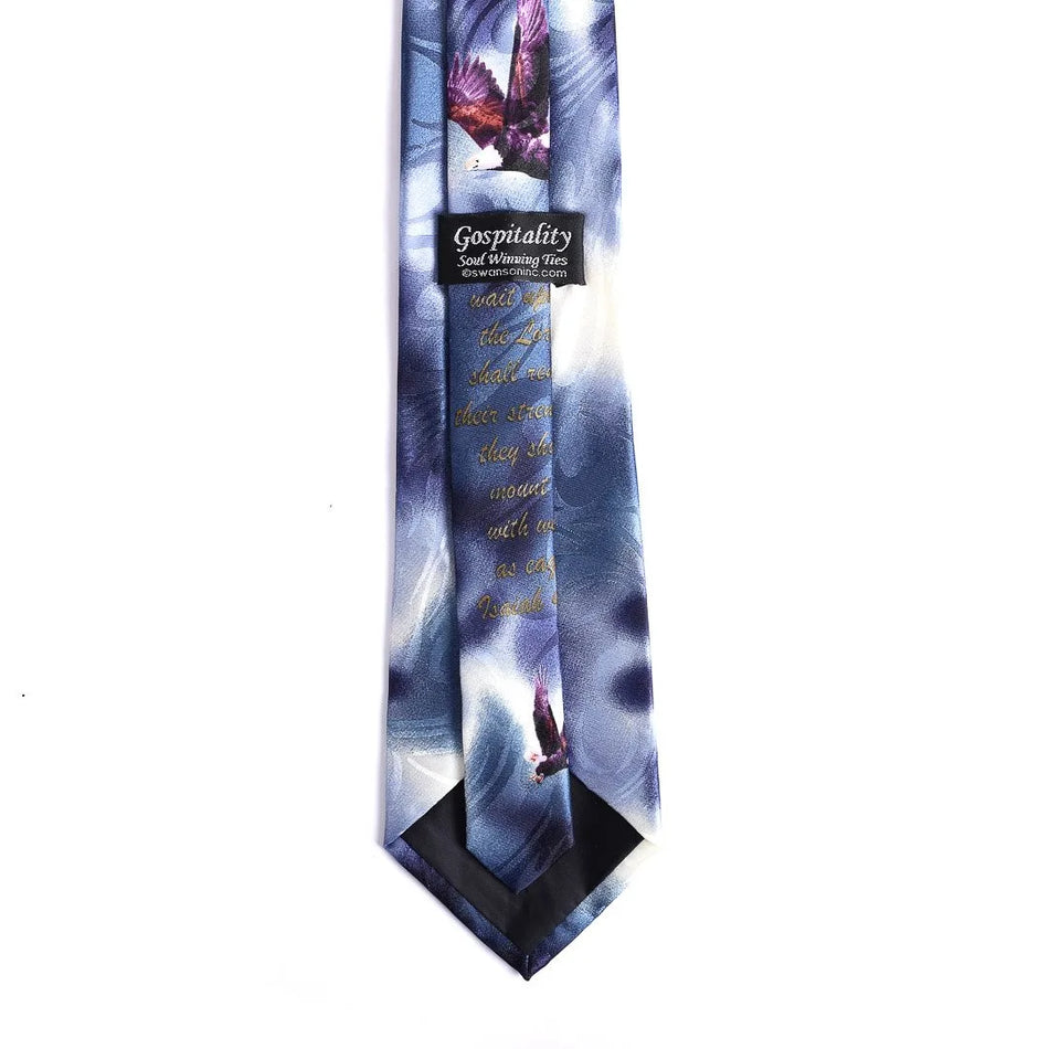 Tie Polyester - Isaiah 40:31 Eagles - Navy by Swanson Christian Products, product view 2