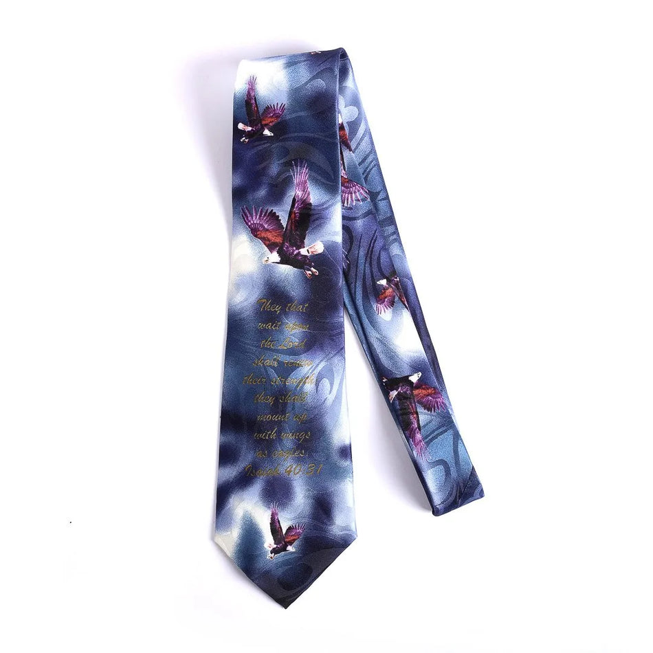 Tie Polyester - Isaiah 40:31 Eagles - Navy