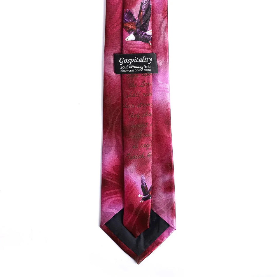 Tie Polyester - Isaiah 40:31 Eagles - Burgundy by Swanson Christian Products, product view 2