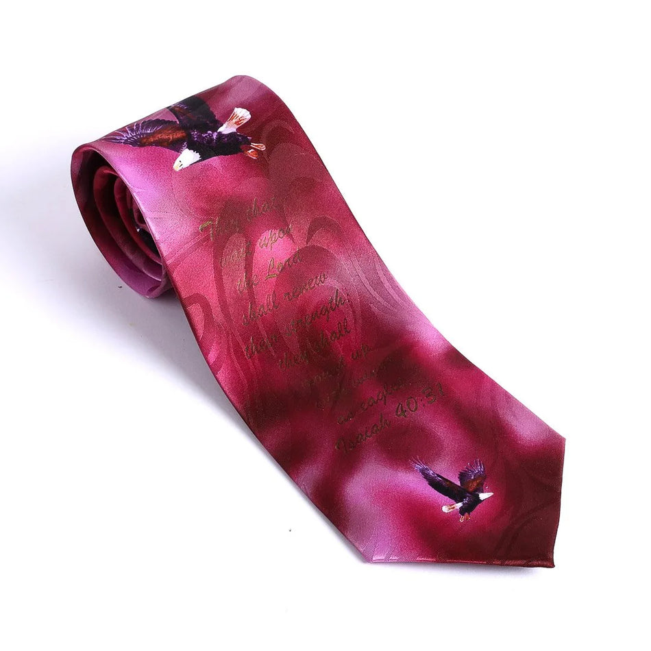 Tie Polyester – Isaiah 40:31 Eagles – Burgundy