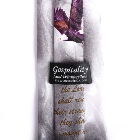 Tie Polyester - Isaiah 40:31 Eagles - Grey by Swanson Christian Products, product view 4
