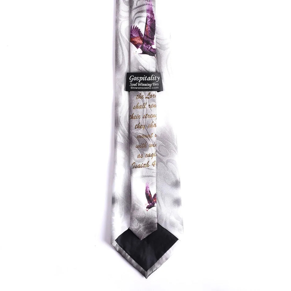 Tie Polyester - Isaiah 40:31 Eagles - Grey by Swanson Christian Products, product view 2