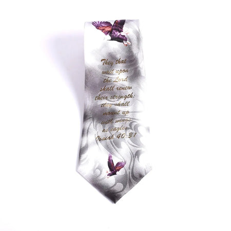 Tie Polyester - Isaiah 40:31 Eagles - Grey by Swanson Christian Products, product view 5