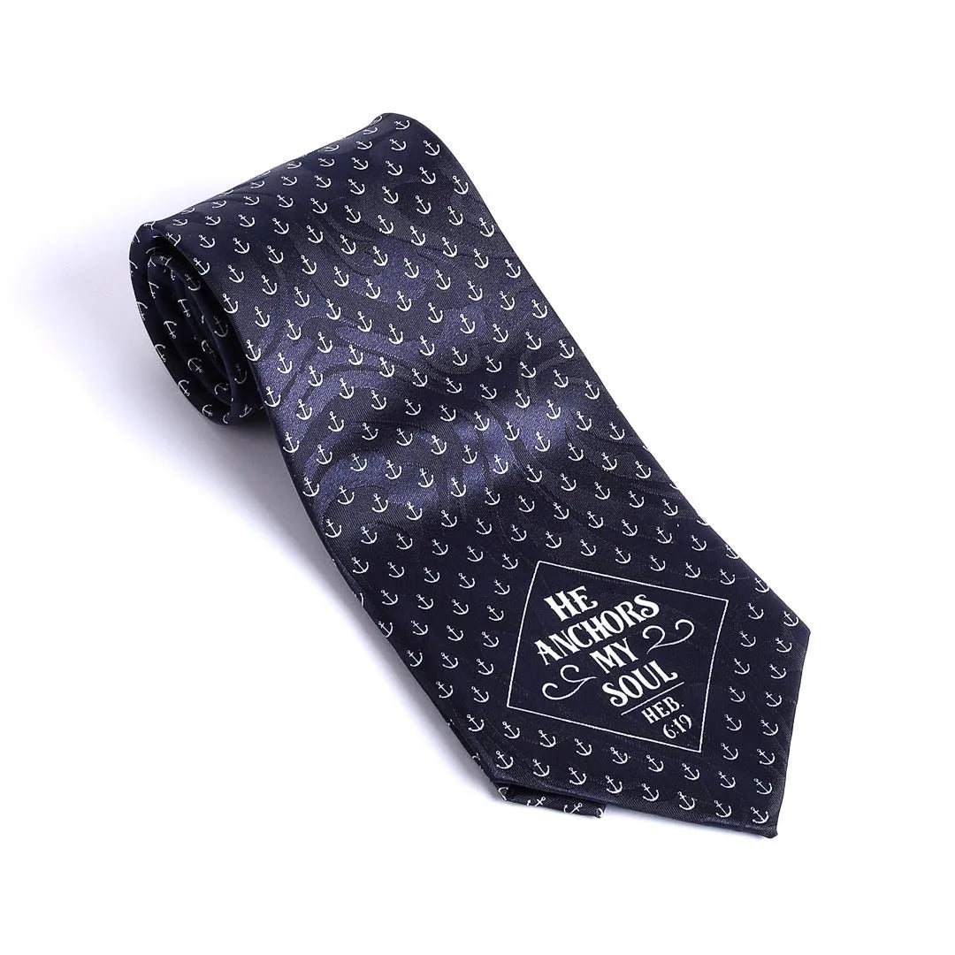 Tie Polyester - He Anchors My Soul by Swanson Christian Products, product view 6