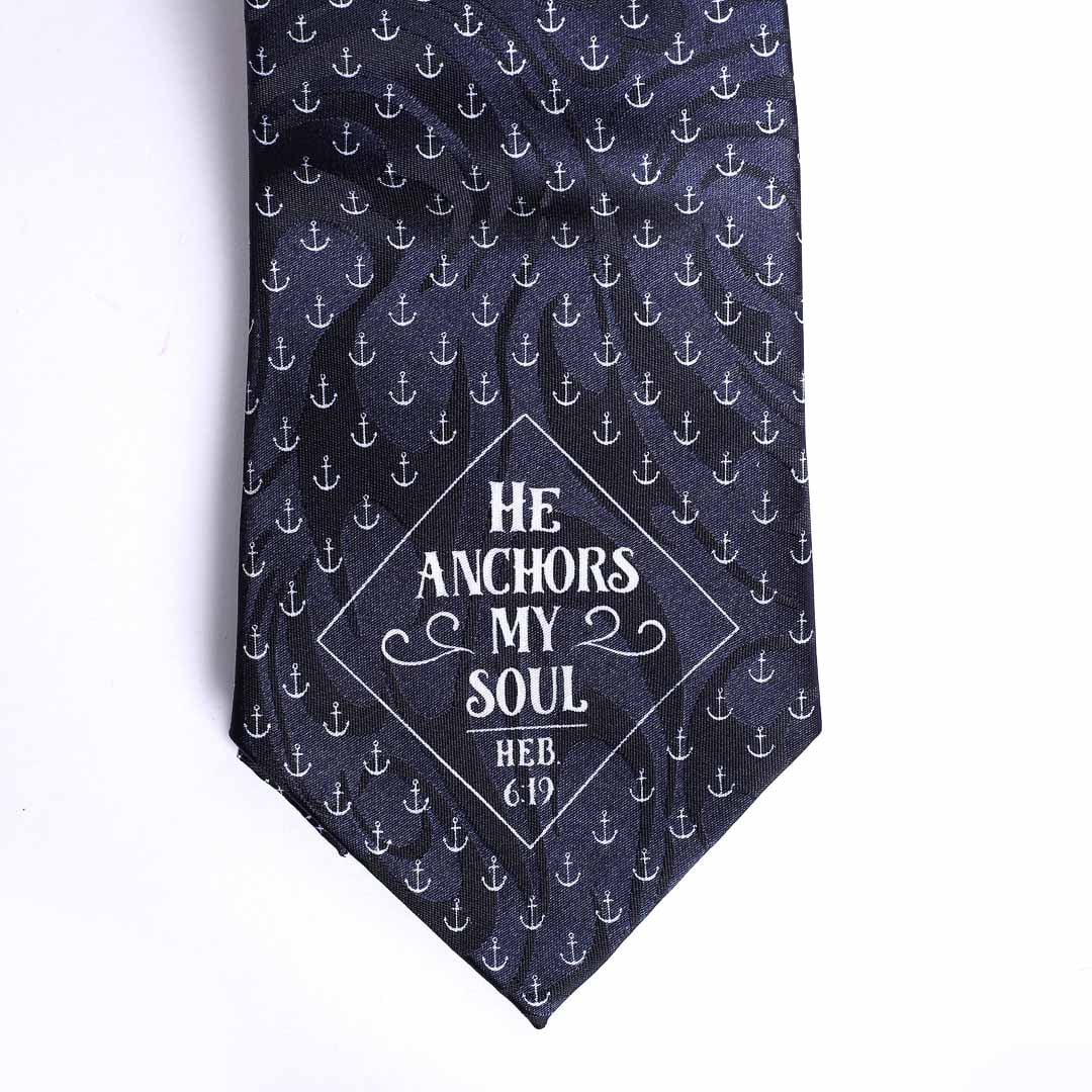 Tie Polyester - He Anchors My Soul by Swanson Christian Products, product view 4