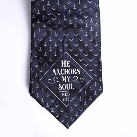 Tie Polyester - He Anchors My Soul by Swanson Christian Products, product view 4