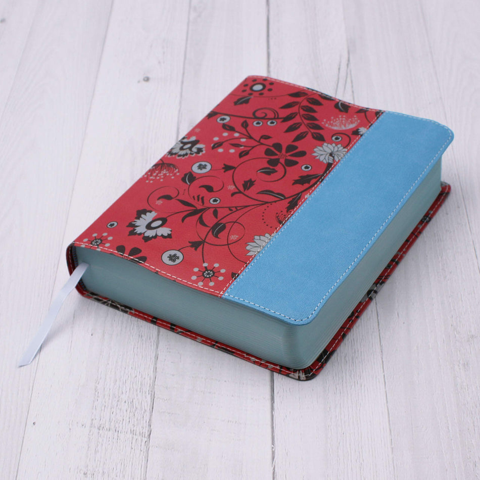 NIV, Beautiful Word Coloring Bible for Teen Girls: Hundreds of Verses to Color – Leathersoft™, Cranberry/Blue, product view 2