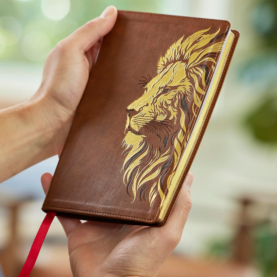 KJV, Personal Size New Testament, Tan Leathersoft, Red Letter, Comfort Print by HarperCollins, product view 2