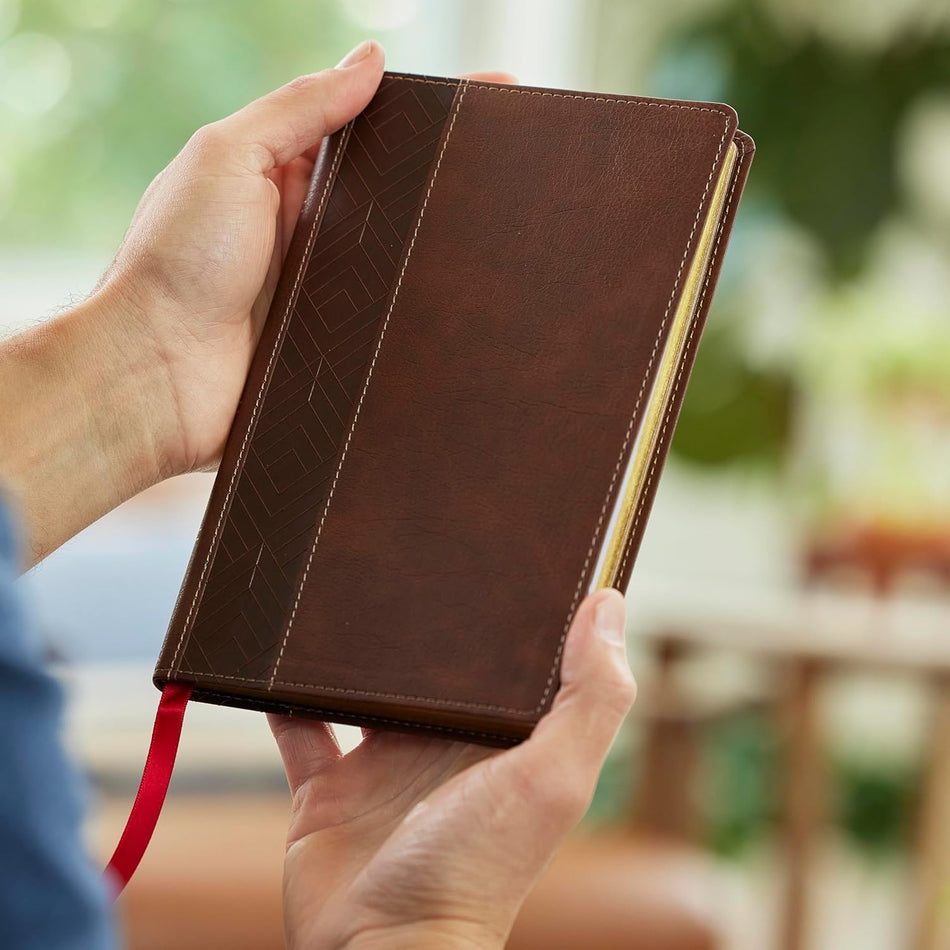 KJV, Personal Size New Testament, Brown Leathersoft, Red Letter, Comfort Print by HarperCollins, product view 2