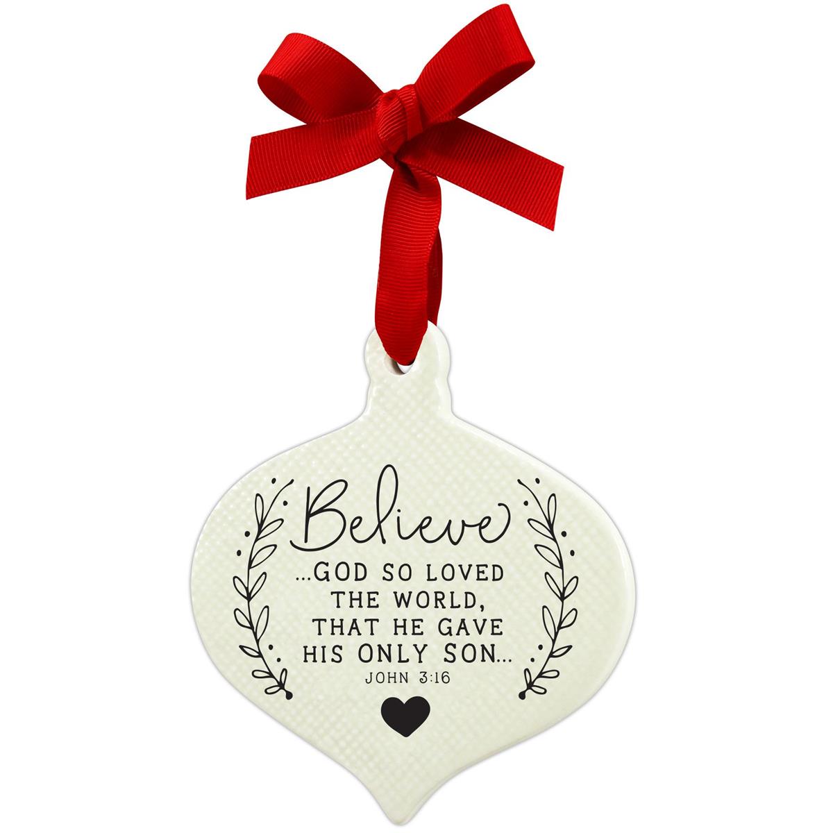 Ornament Doodle Believe Ribbon Hang by Dicksons