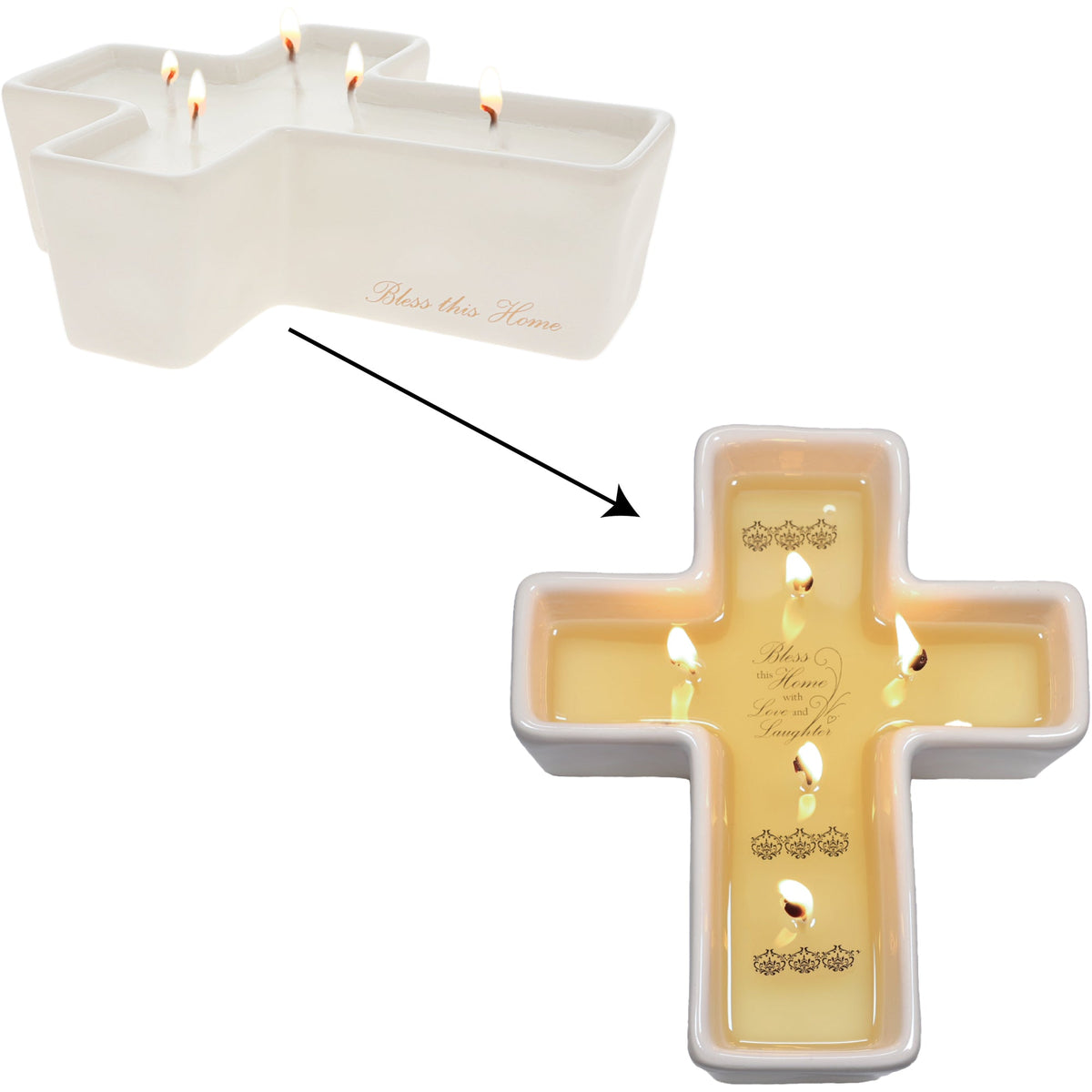 Bless This Home 12 oz - 100% Soy Wax Reveal 5 Wick Candle Scent: Tranquility by Anchor Christian Distributors