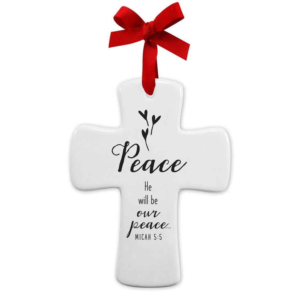 Christmas Ornament Peace Cross 4.5" by Dicksons