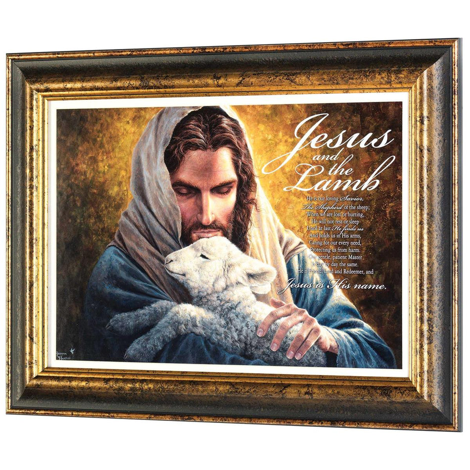 Framed Wall Art Jesus & The Lamb 24x18 by Dicksons