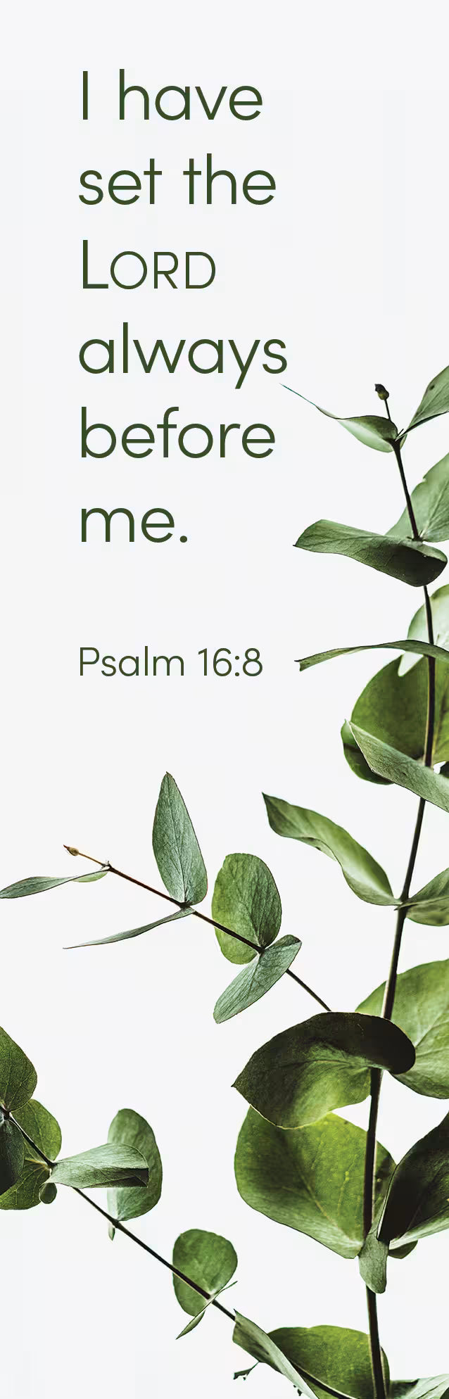 Inspirational Bookmark: I Have Set (Package of 25): Psalm 16:8 (KJV)