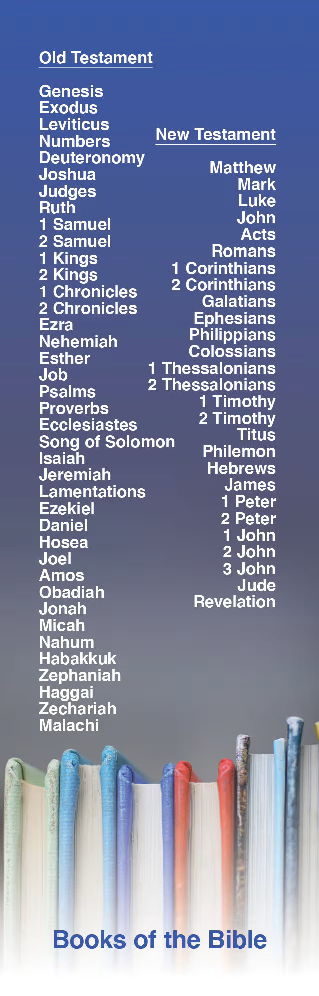 Inspirational Bookmark: Books of the Bible fo Kids (Package of 25)