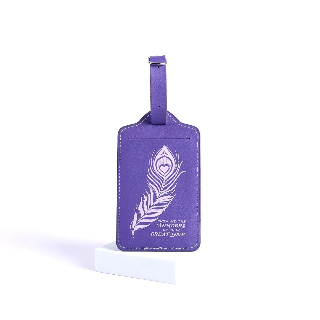 LUGGAGE TAG LEATHERETTE GREAT LOVE PURPLE