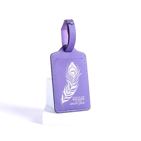 LUGGAGE TAG LEATHERETTE GREAT LOVE PURPLE