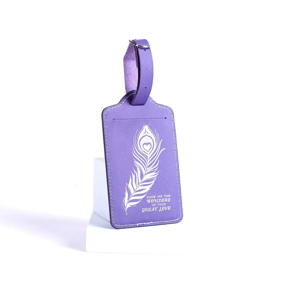 LUGGAGE TAG LEATHERETTE GREAT LOVE PURPLE