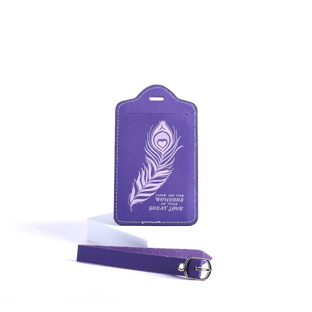 LUGGAGE TAG LEATHERETTE GREAT LOVE PURPLE