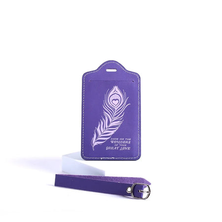 LUGGAGE TAG LEATHERETTE GREAT LOVE PURPLE