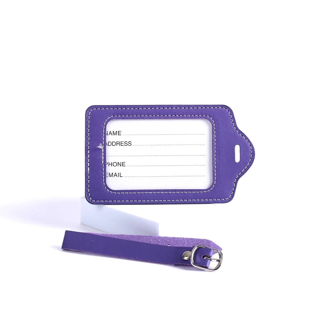 LUGGAGE TAG LEATHERETTE GREAT LOVE PURPLE