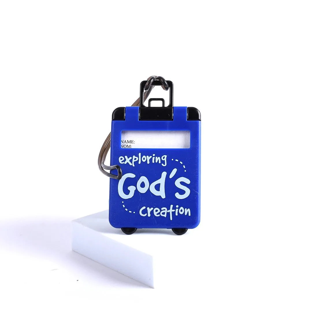 LUGGAGE TAG SUITCASE EXPLORING CREATION BLUE