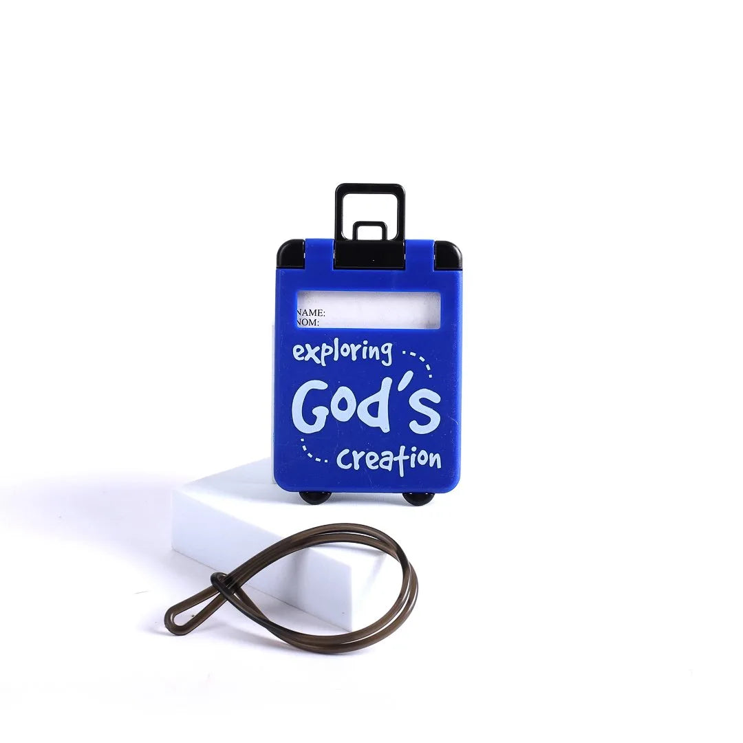 LUGGAGE TAG SUITCASE EXPLORING CREATION BLUE