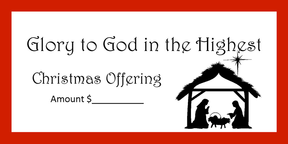 Dollar/Check Size Christmas Offering Envelope
