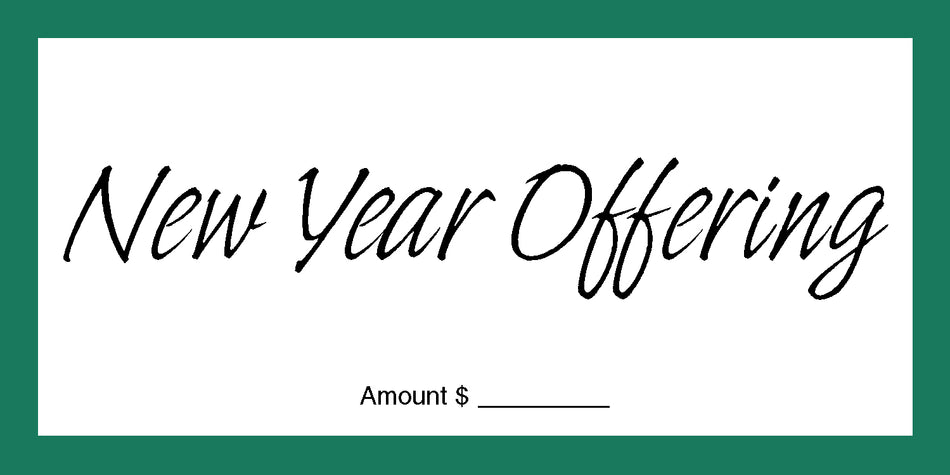 Dollar/Check Size New Year Offering Envelope