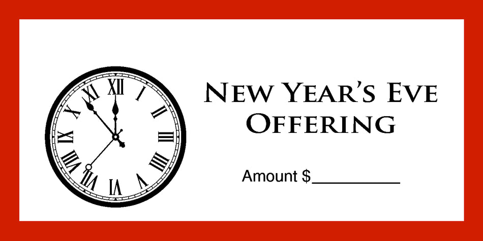 Dollar/Check Size New Years Eve Offering Envelope