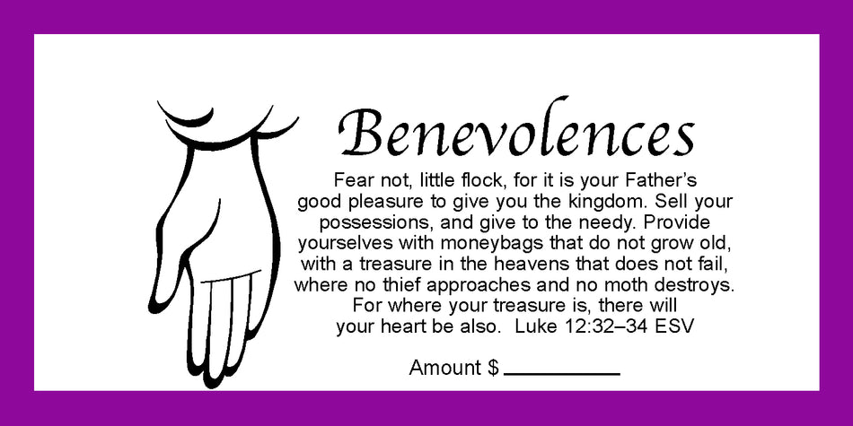 Dollar/Check Size Benevolence Offering Envelope