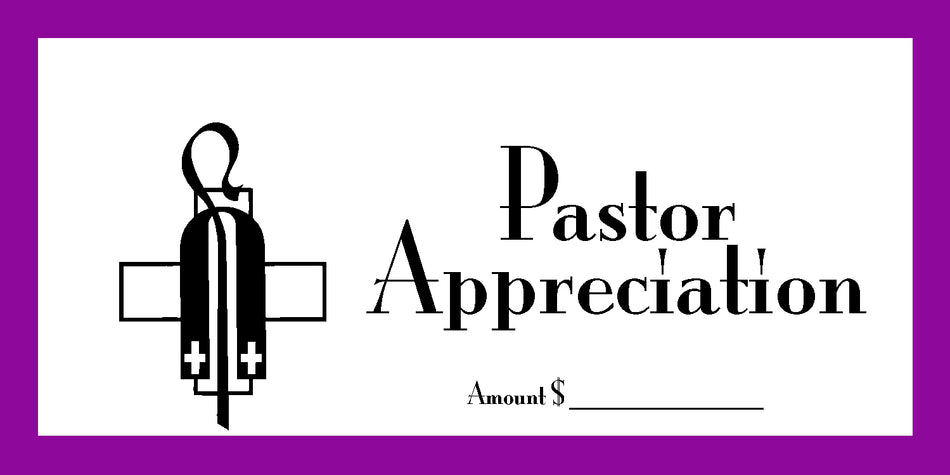 Dollar/Check Size Pastors Appreciation Envelope