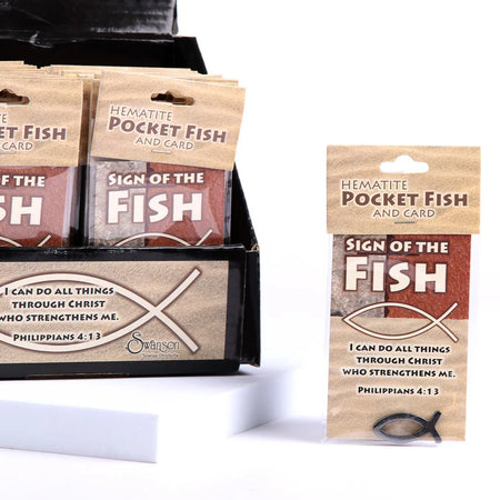 HEMATITE FISH BOXED DISPLAY PK50 INDIVIDUALLY CARDED