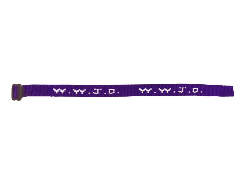 BRACELET WOVEN WWJD PURPLE PK25