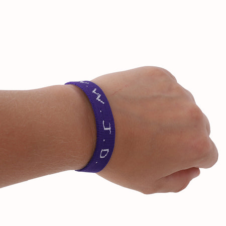 BRACELET WOVEN WWJD PURPLE PK25