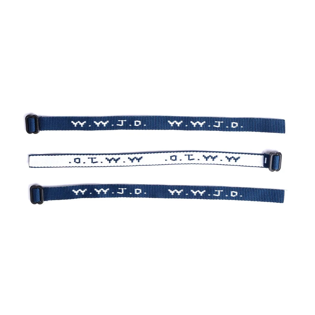 BRACELET WOVEN WWJD DELTA BLUE PK25