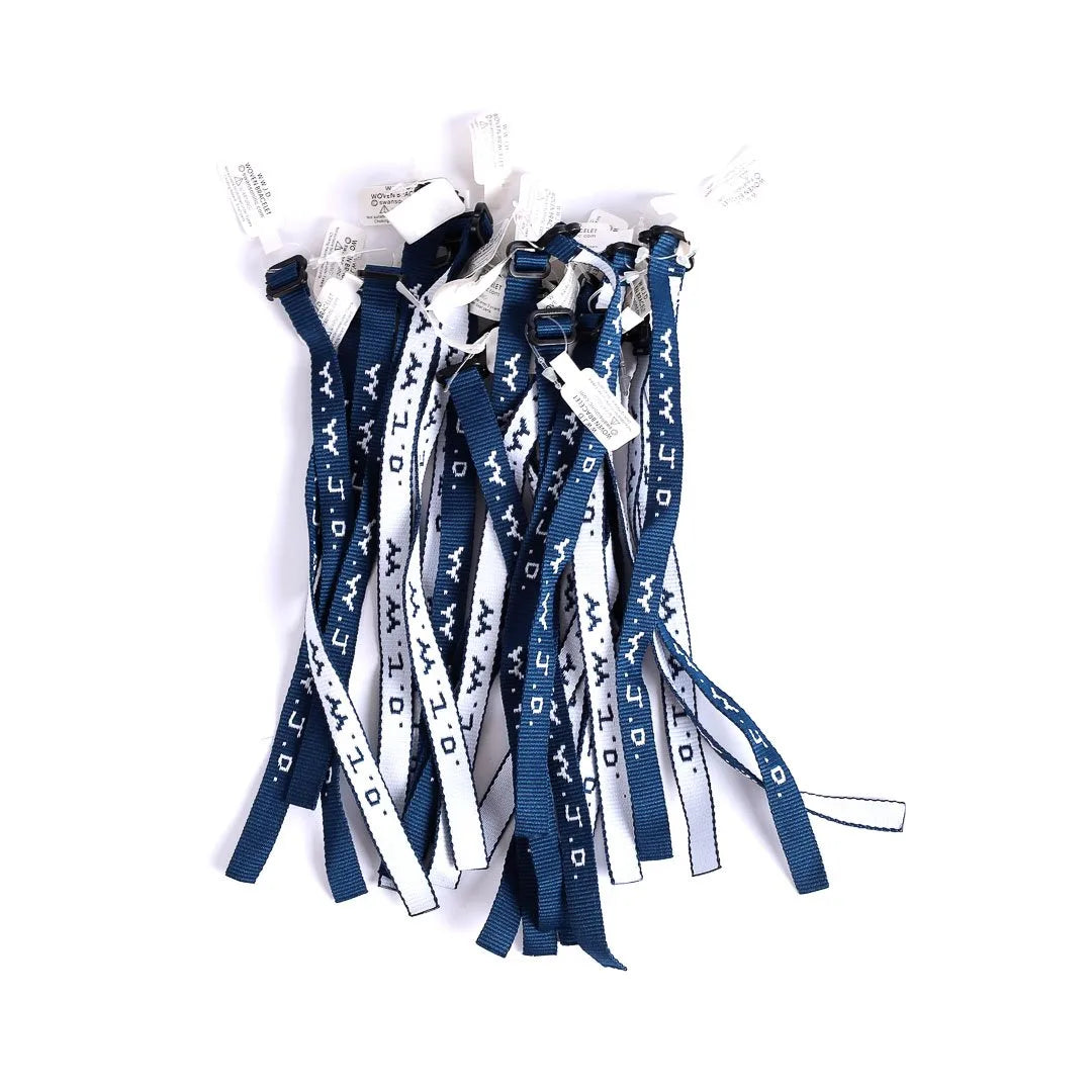 BRACELET WOVEN WWJD DELTA BLUE PK25