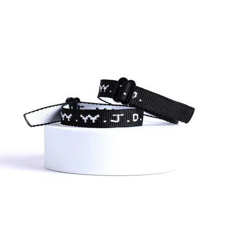 BRACELET WOVEN WWJD BLACK PK25
